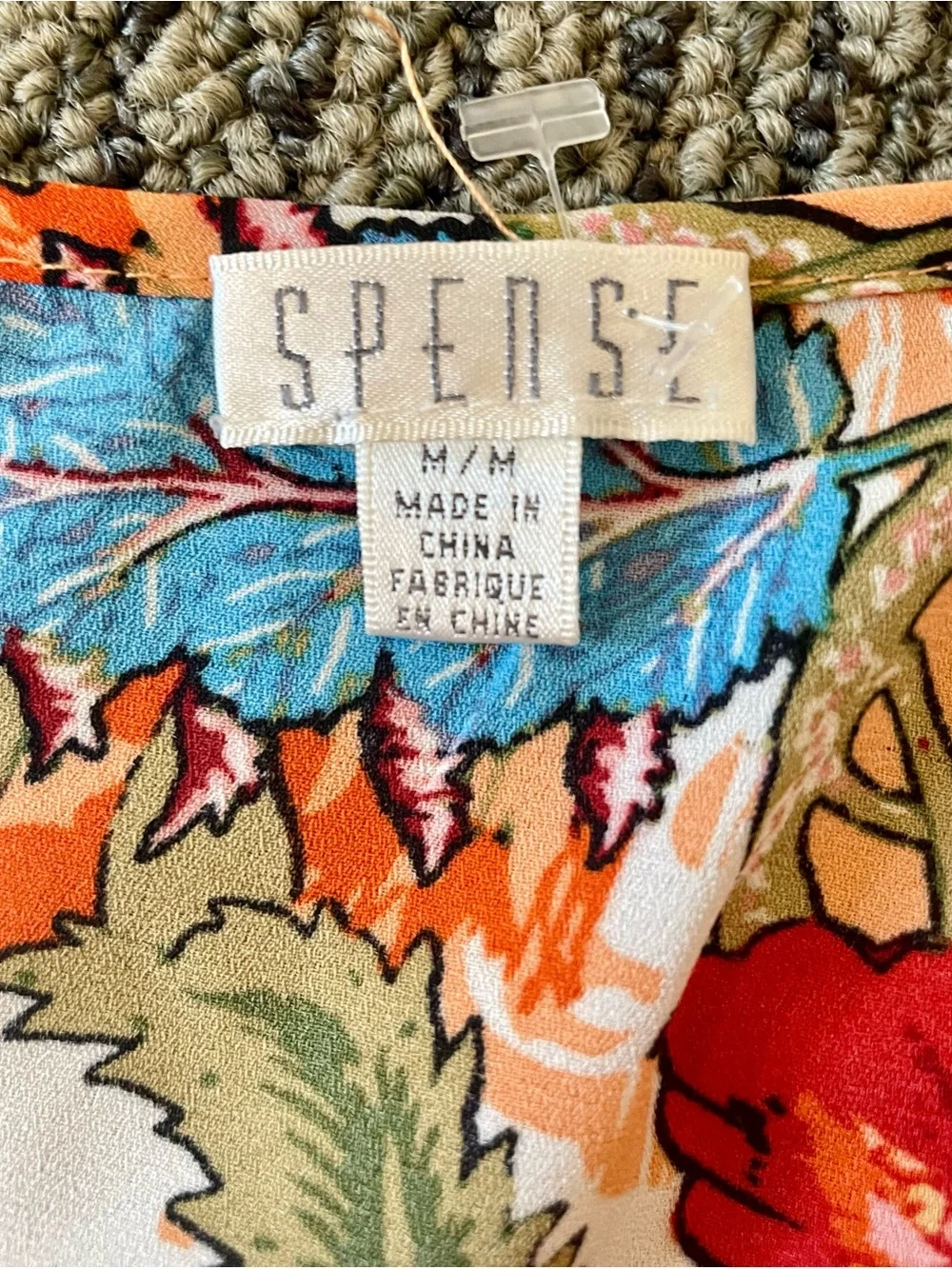 Spense Orange Floral Short Sleeve Scoop Neck Blouse - Picture 2 of 3